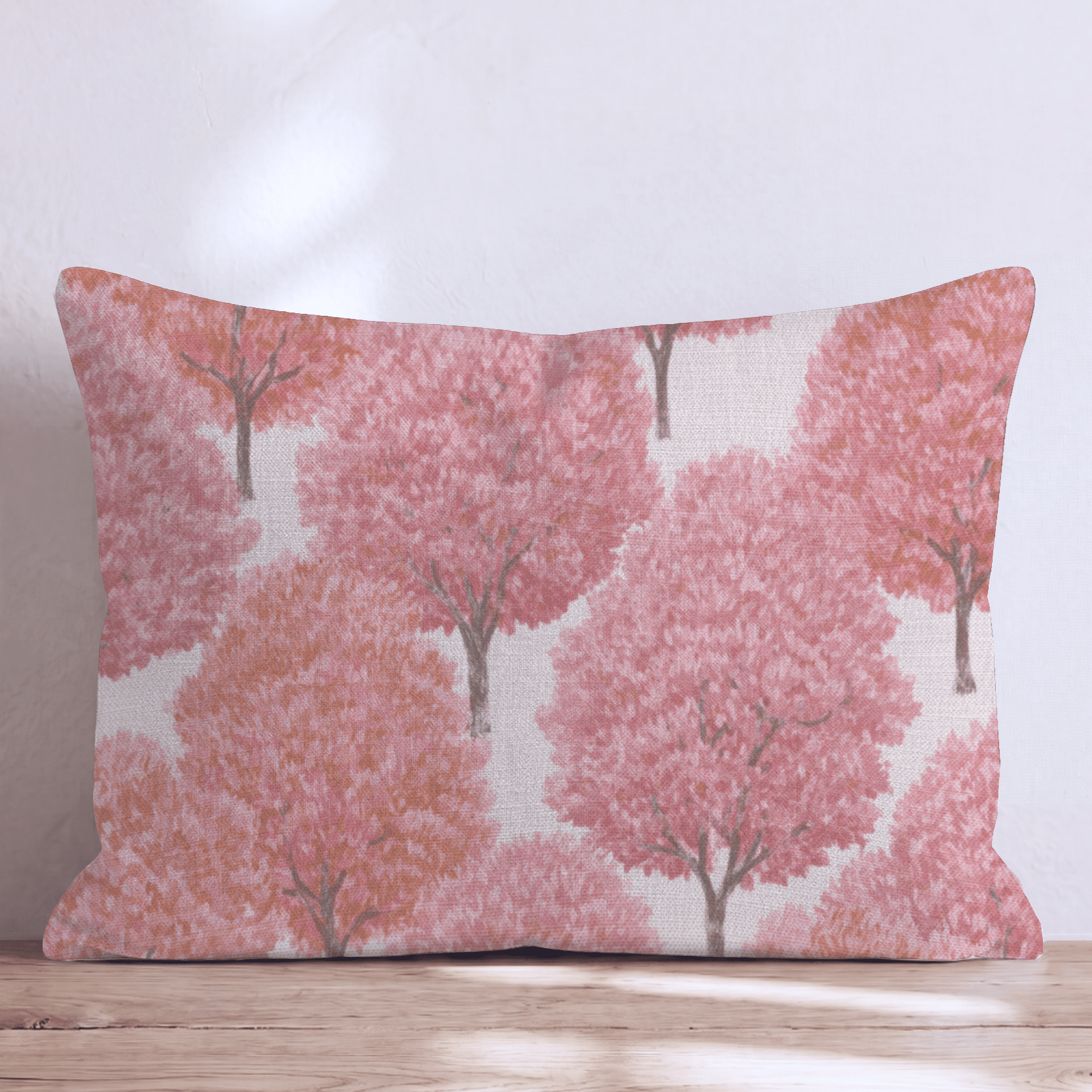 Pink Sunset Trees Throw Pillow - Hillcroft Home