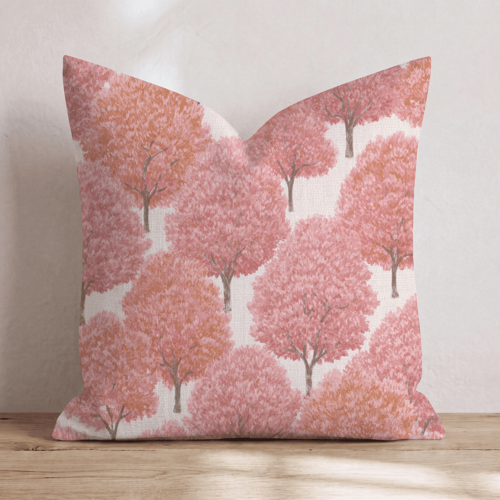 Pink Sunset Trees Throw Pillow - Hillcroft Home