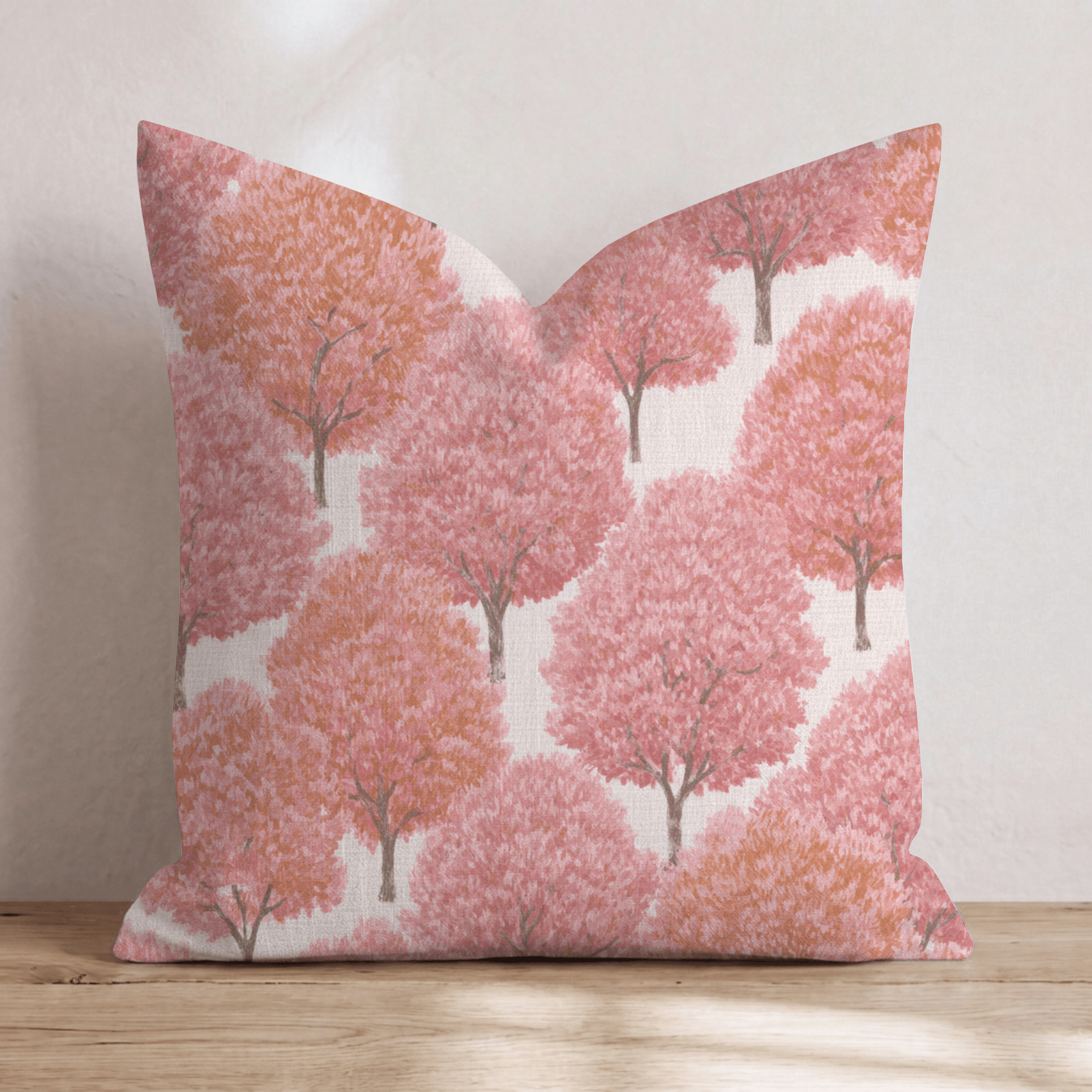 Pink Sunset Trees Throw Pillow - Hillcroft Home