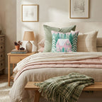 Pink Timber Forest Cabin Throw Pillow - Hillcroft Home