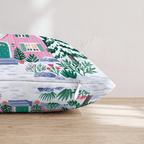 Pink Timber Forest Cabin Throw Pillow - Hillcroft Home
