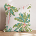 Pink Trunk Palm Cream Throw Pillow - Hillcroft Home