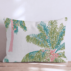 Pink Trunk Palm Cream Throw Pillow - Hillcroft Home