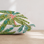 Pink Trunk Palm Cream Throw Pillow - Hillcroft Home