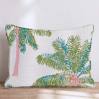 Pink Trunk Palm Cream Throw Pillow - Hillcroft Home