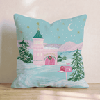 Pink Turret North Pole Throw Pillow - Hillcroft Home