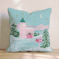 Pink Turret North Pole Throw Pillow - Hillcroft Home