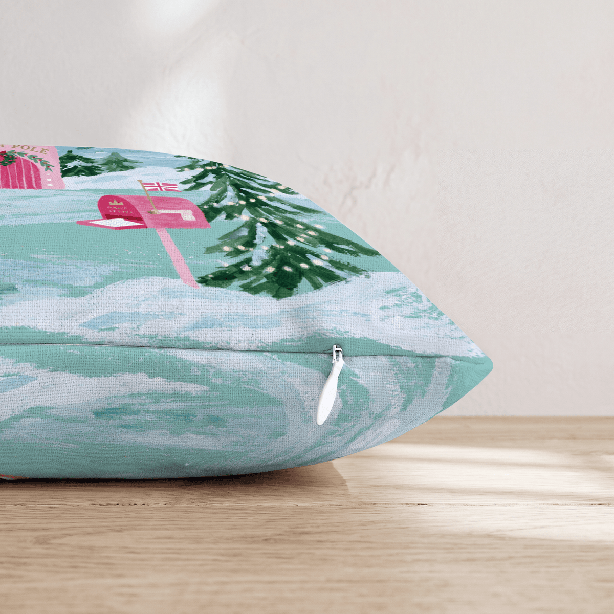 Pink Turret North Pole Throw Pillow - Hillcroft Home