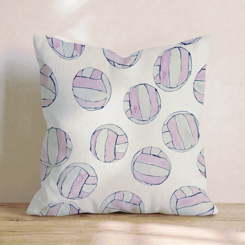 Pink Watercolor Volleyball Throw Pillow - Hillcroft Home