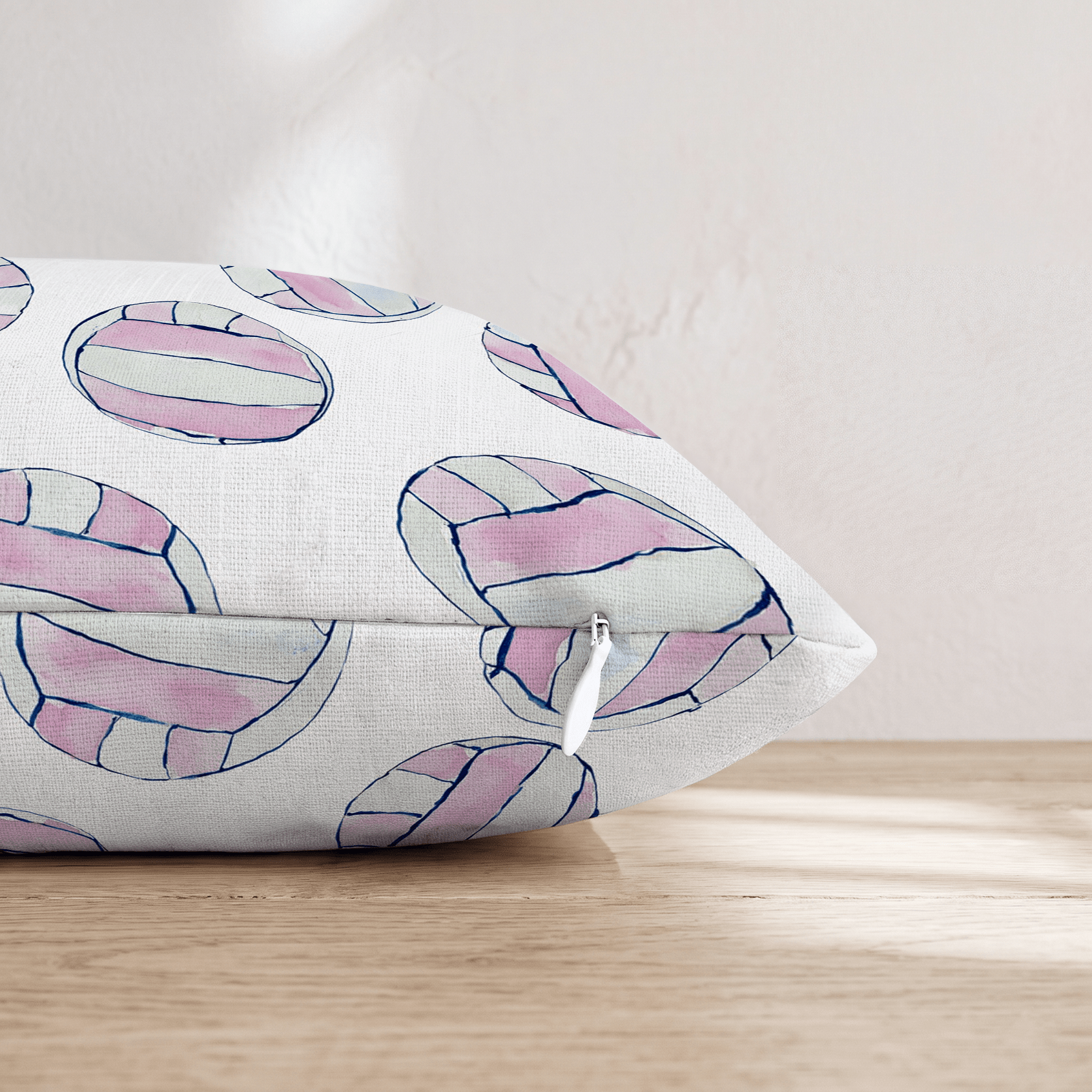 Pink Watercolor Volleyball Throw Pillow - Hillcroft Home