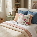 Pink Wildflower Garden Throw Pillow - Hillcroft Home