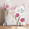Pink Wildflower Garden Throw Pillow - Hillcroft Home