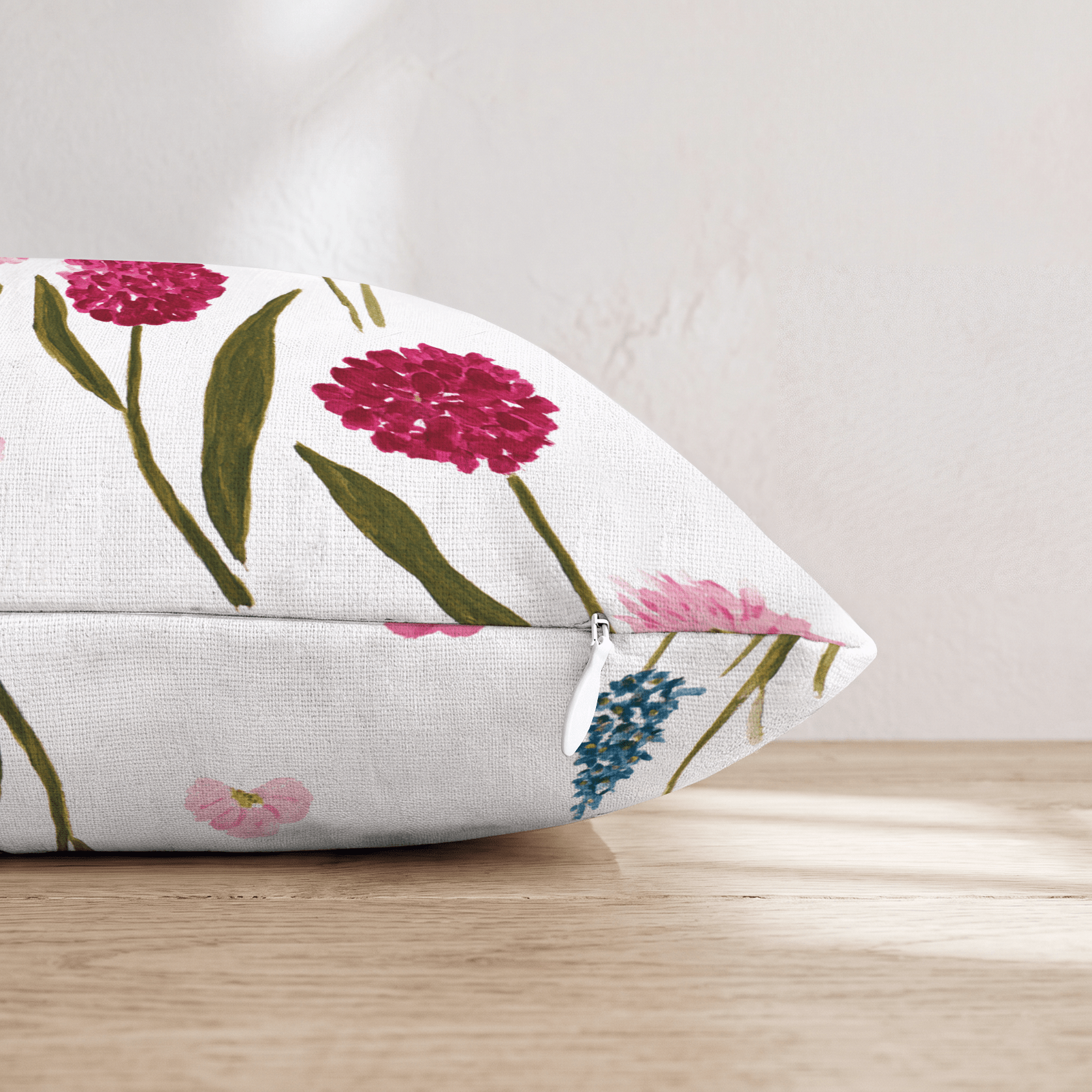 Pink Wildflower Garden Throw Pillow - Hillcroft Home