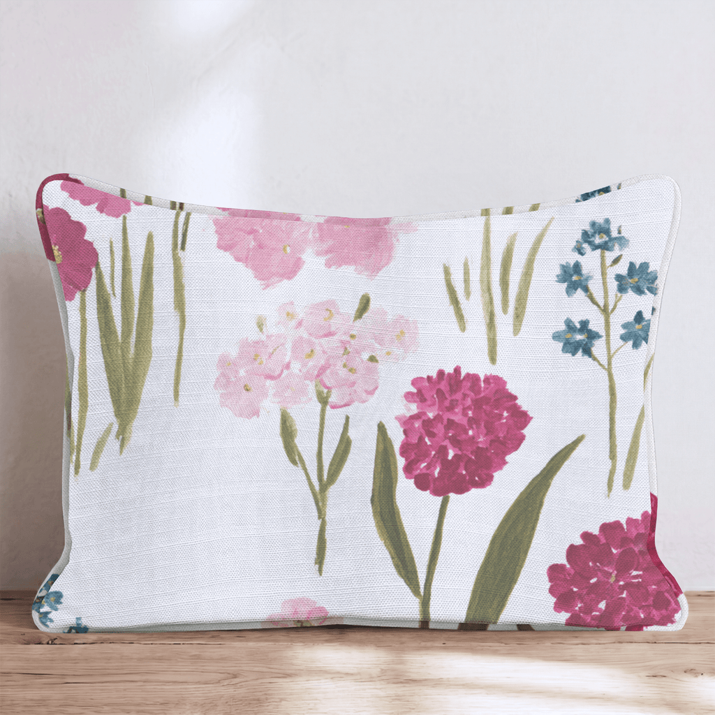 Pink Wildflower Garden Throw Pillow - Hillcroft Home