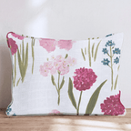 Pink Wildflower Garden Throw Pillow - Hillcroft Home