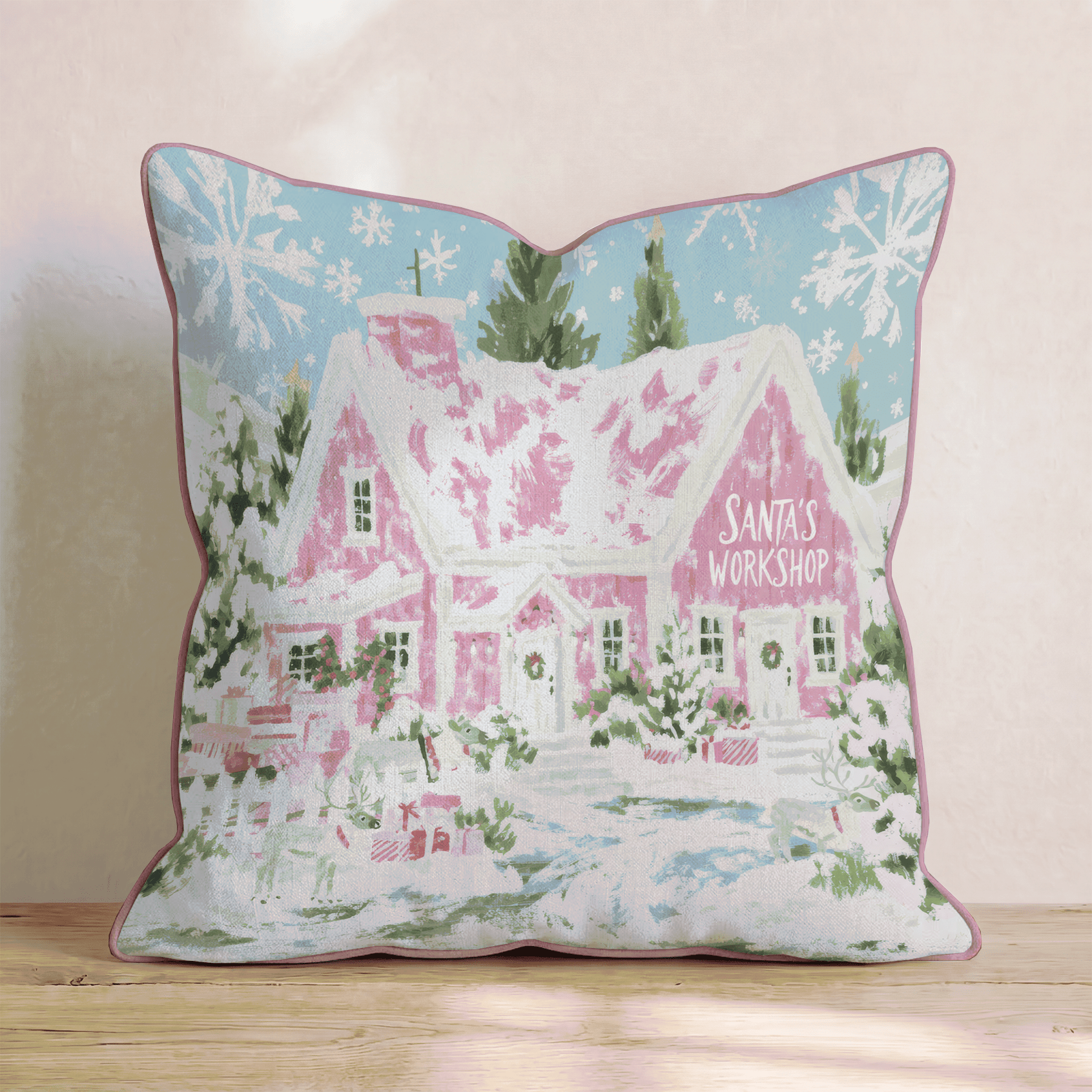 Pink Workshop Throw Pillow - Hillcroft Home