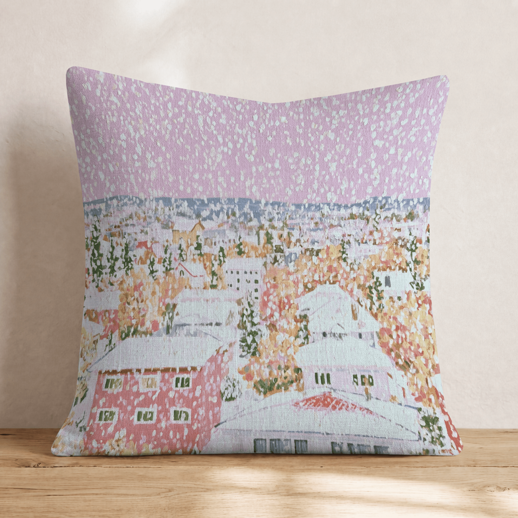 Pinkmas Blizzard Throw Pillow - Hillcroft Home