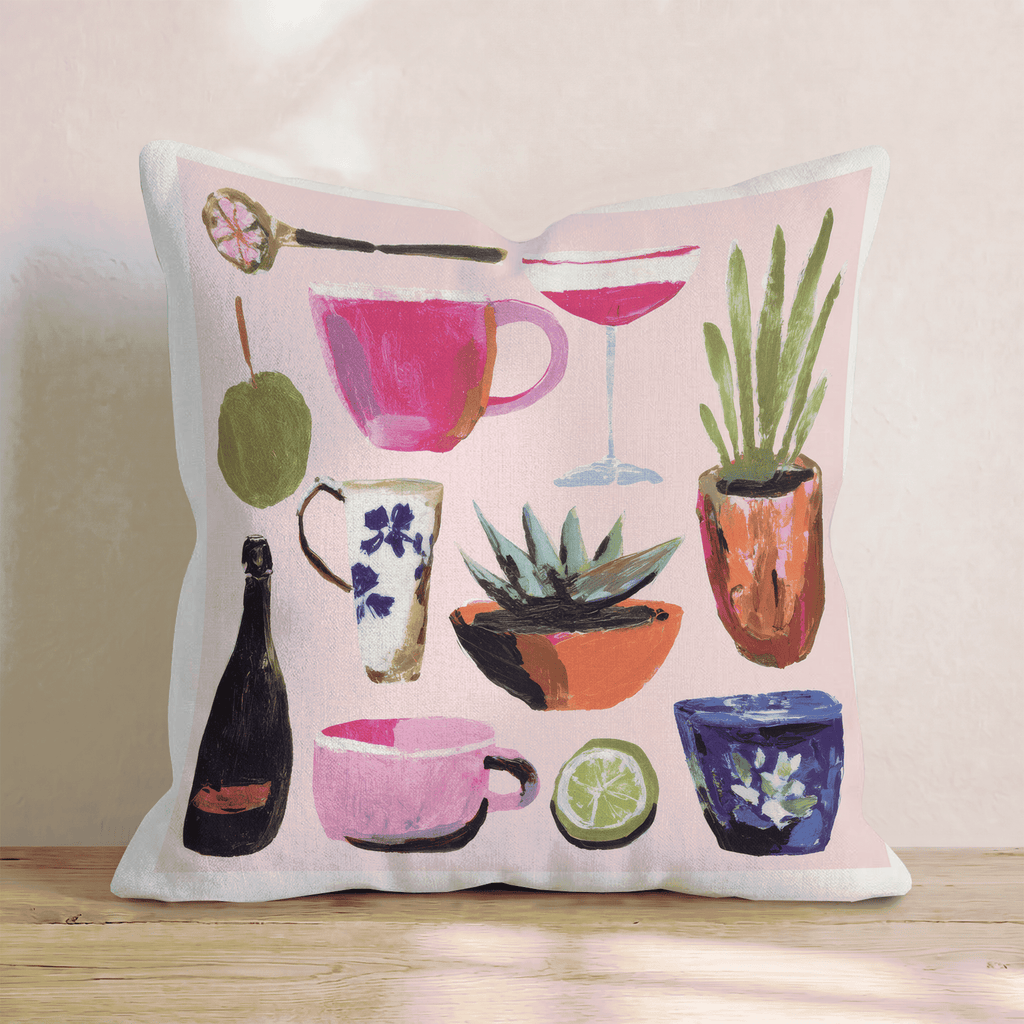 Pinky Lime Time Throw Pillow - Hillcroft Home