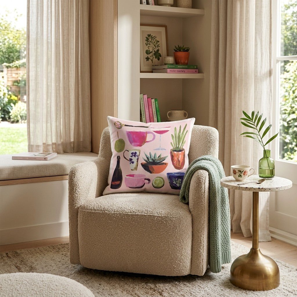 Pinky Lime Time Throw Pillow - Hillcroft Home