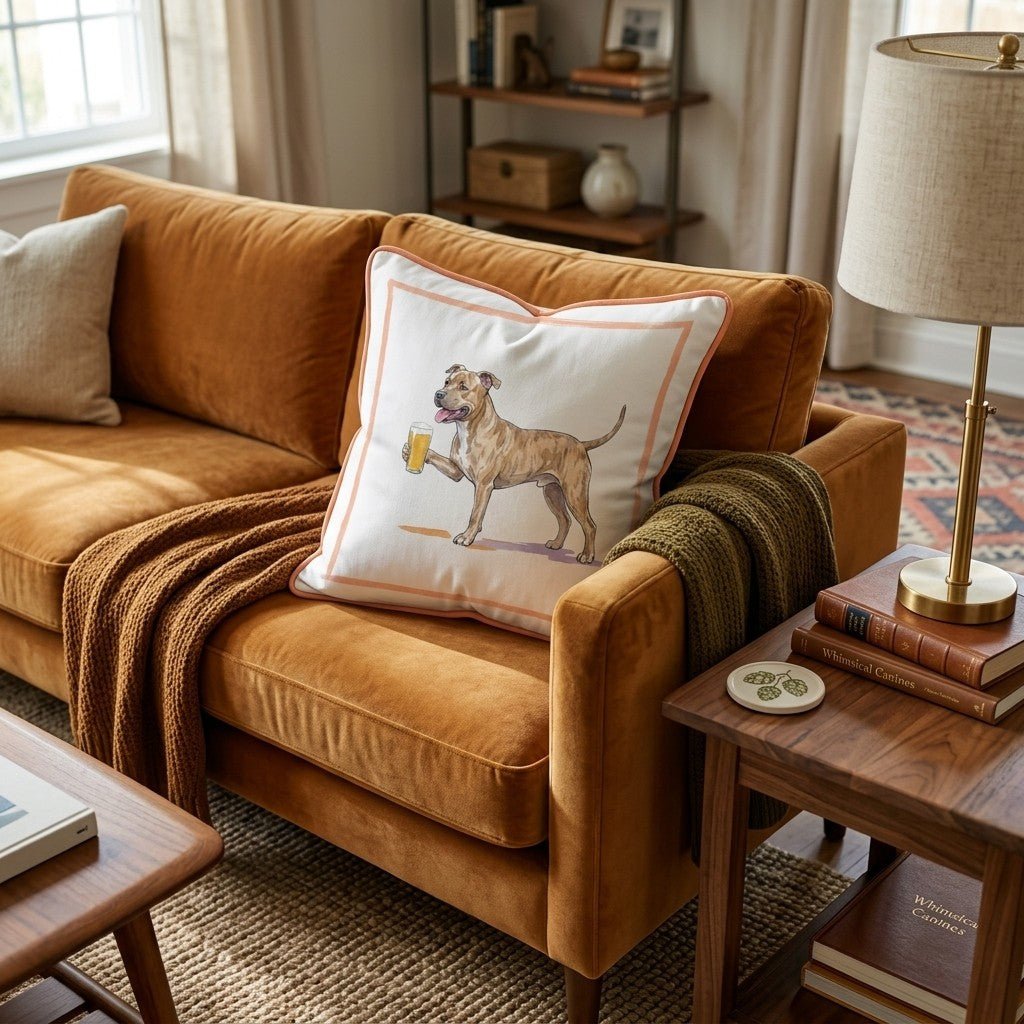 Pit Bull Lager Throw Pillow - Hillcroft Home