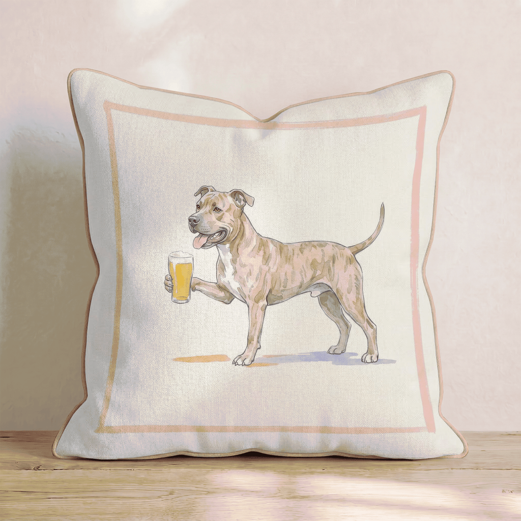 Pit Bull Lager Throw Pillow - Hillcroft Home