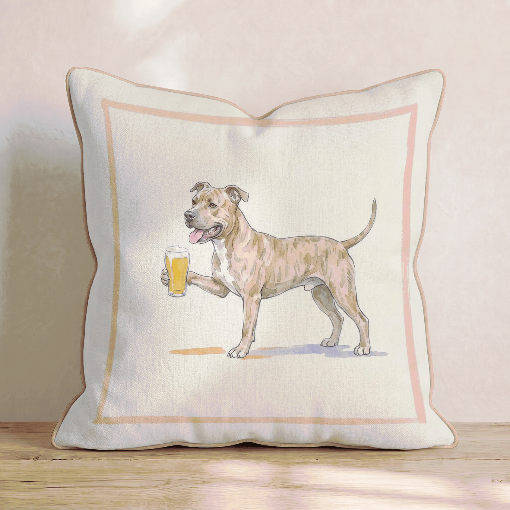 Pit Bull Lager Throw Pillow - Hillcroft Home