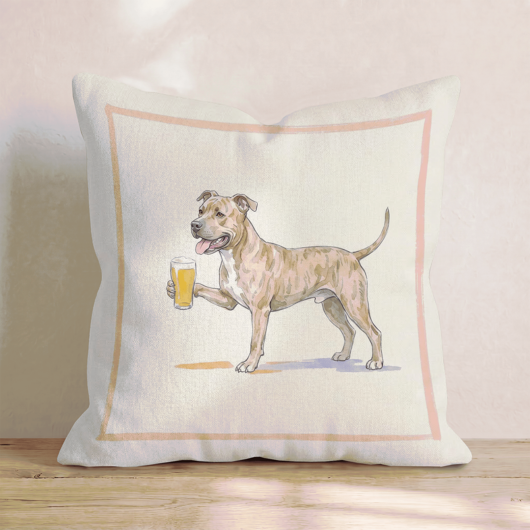 Pit Bull Lager Throw Pillow - Hillcroft Home
