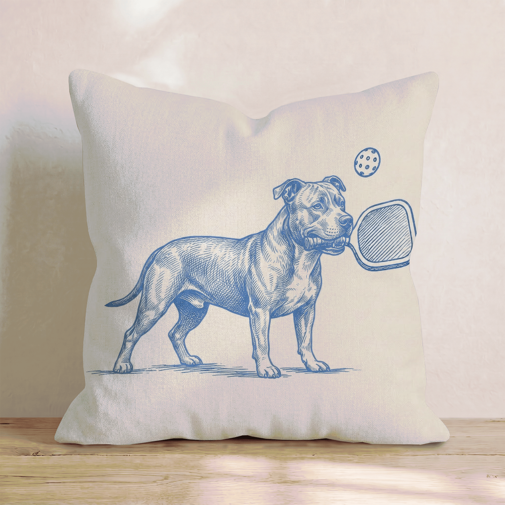 Pit Bull Pickleball Throw Pillow - Hillcroft Home