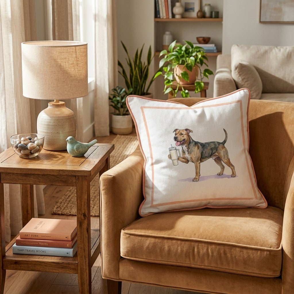 Pit Bull Tumbler Throw Pillow - Hillcroft Home