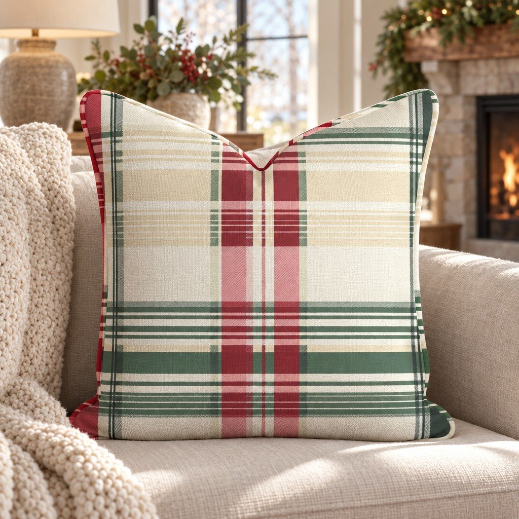 Plaid and Proud Throw Pillow throw pillow - Hillcroft Home