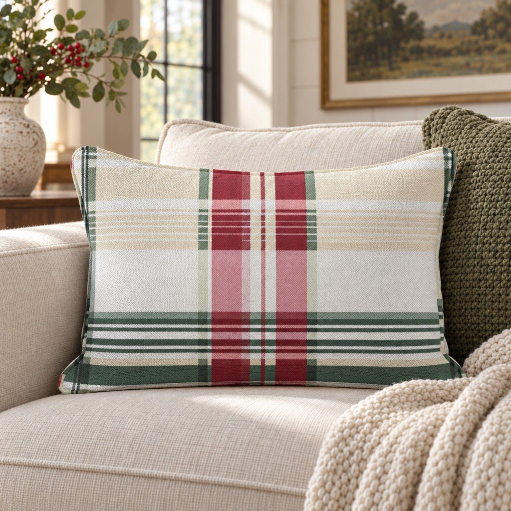 Plaid and Proud Throw Pillow throw pillow - Hillcroft Home