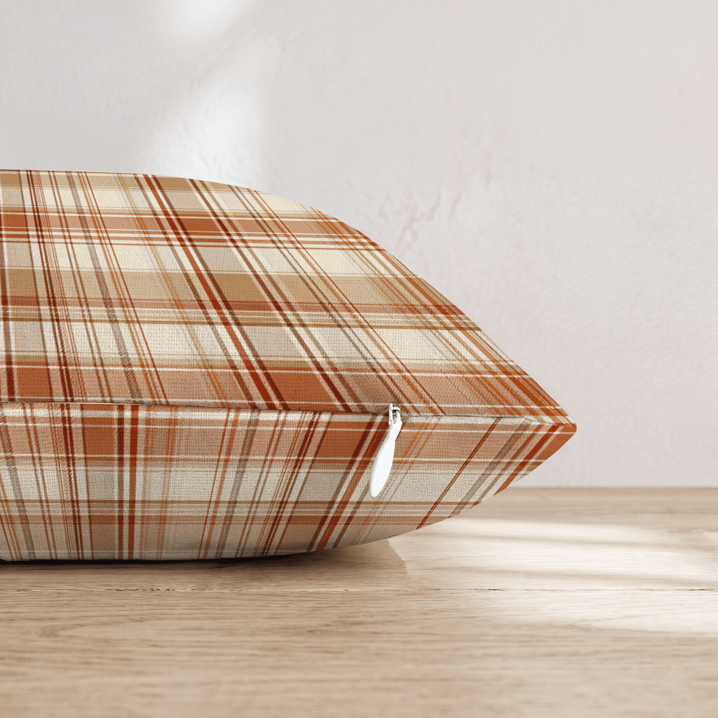 Plaid Autumn Season Throw Pillow - Hillcroft Home