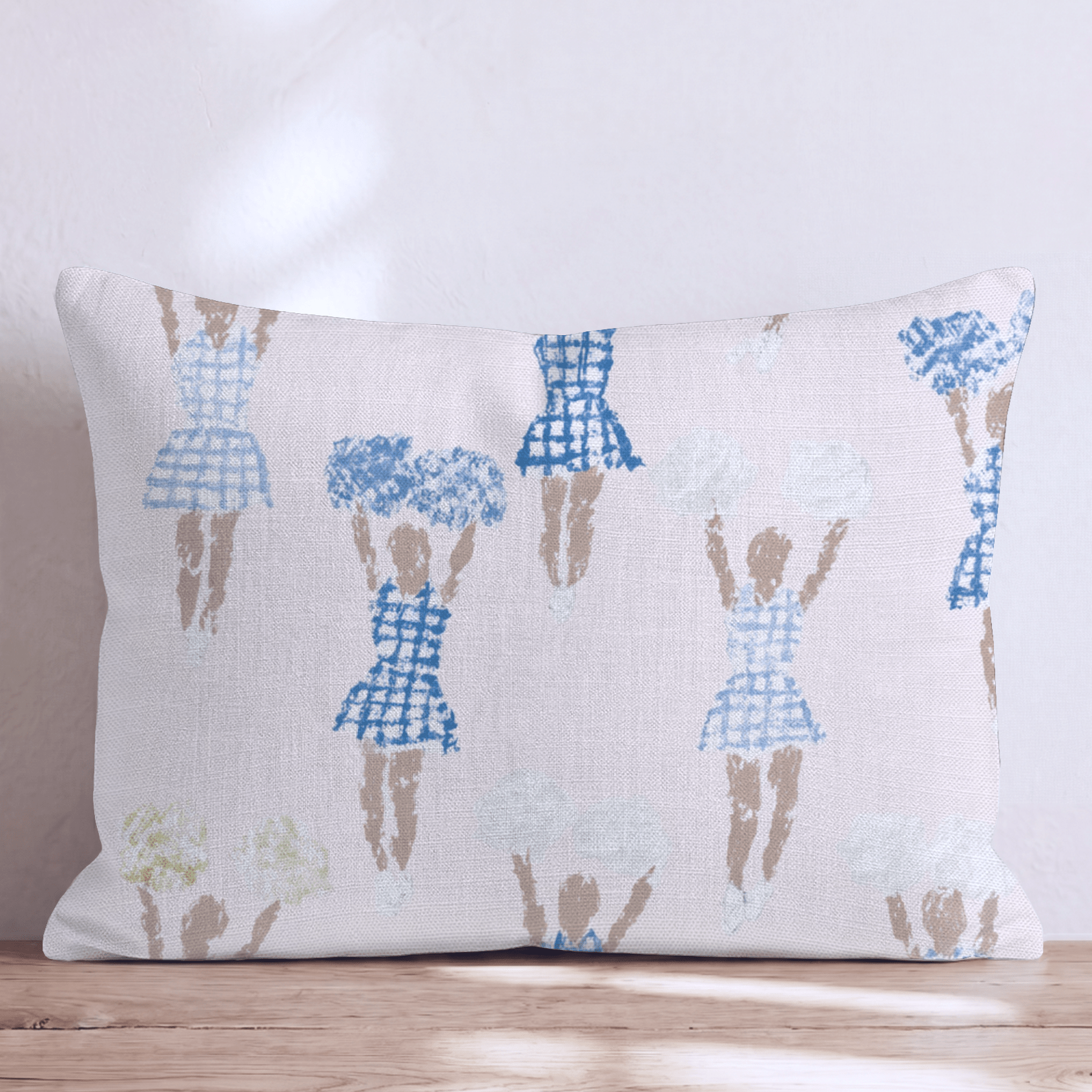 Plaid Cheerleaders Throw Pillow - Hillcroft Home