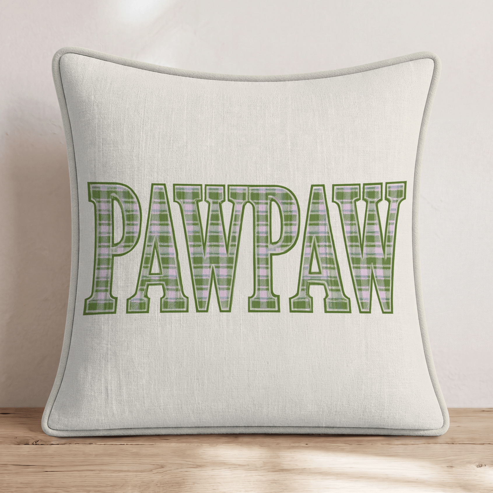 Plaid PawPaw Throw Pillow - Hillcroft Home