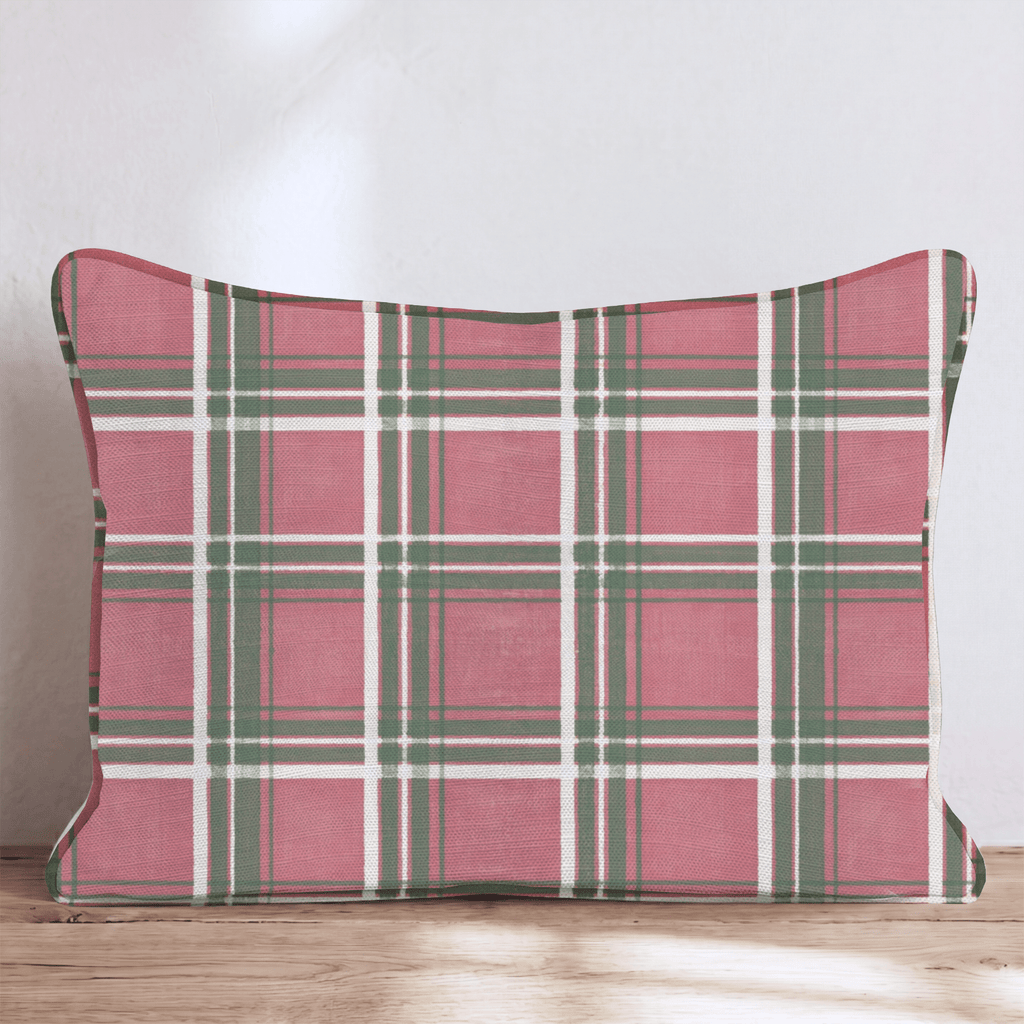 Plaid Tidings Throw Pillow throw pillow - Hillcroft Home