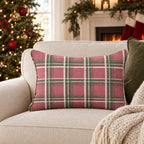 Plaid Tidings Throw Pillow throw pillow - Hillcroft Home
