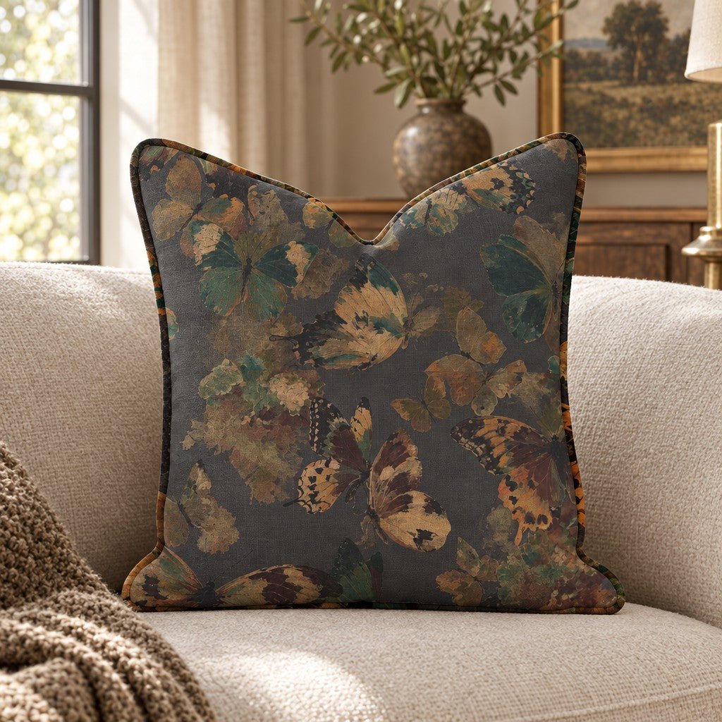 Plum Butterflies Throw Pillow throw pillow - Hillcroft Home