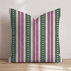Plum Garland Stripe Throw Pillow throw pillow - Hillcroft Home
