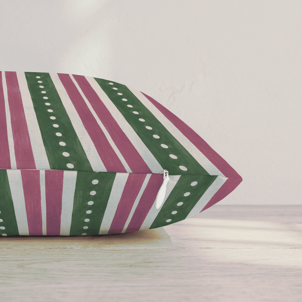 Plum Garland Stripe Throw Pillow throw pillow - Hillcroft Home