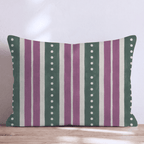 Plum Garland Stripe Throw Pillow throw pillow - Hillcroft Home