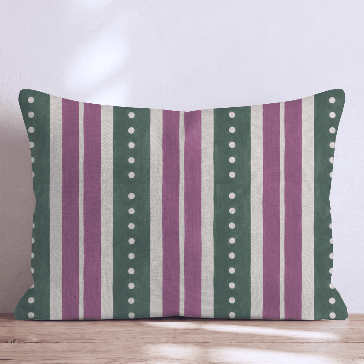 Plum Garland Stripe Throw Pillow throw pillow - Hillcroft Home