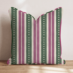 Plum Garland Stripe Throw Pillow throw pillow - Hillcroft Home