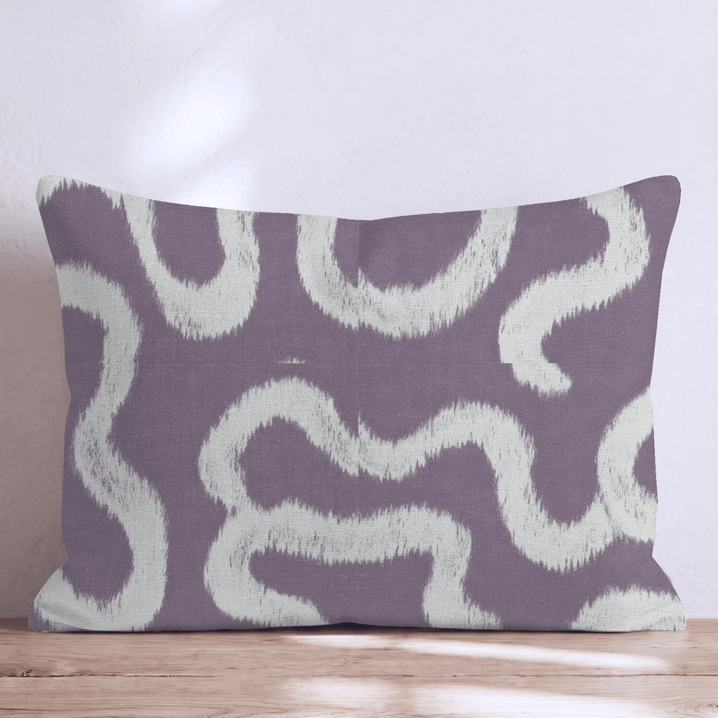 Plum Maze Ribbon Throw Pillow - Hillcroft Home