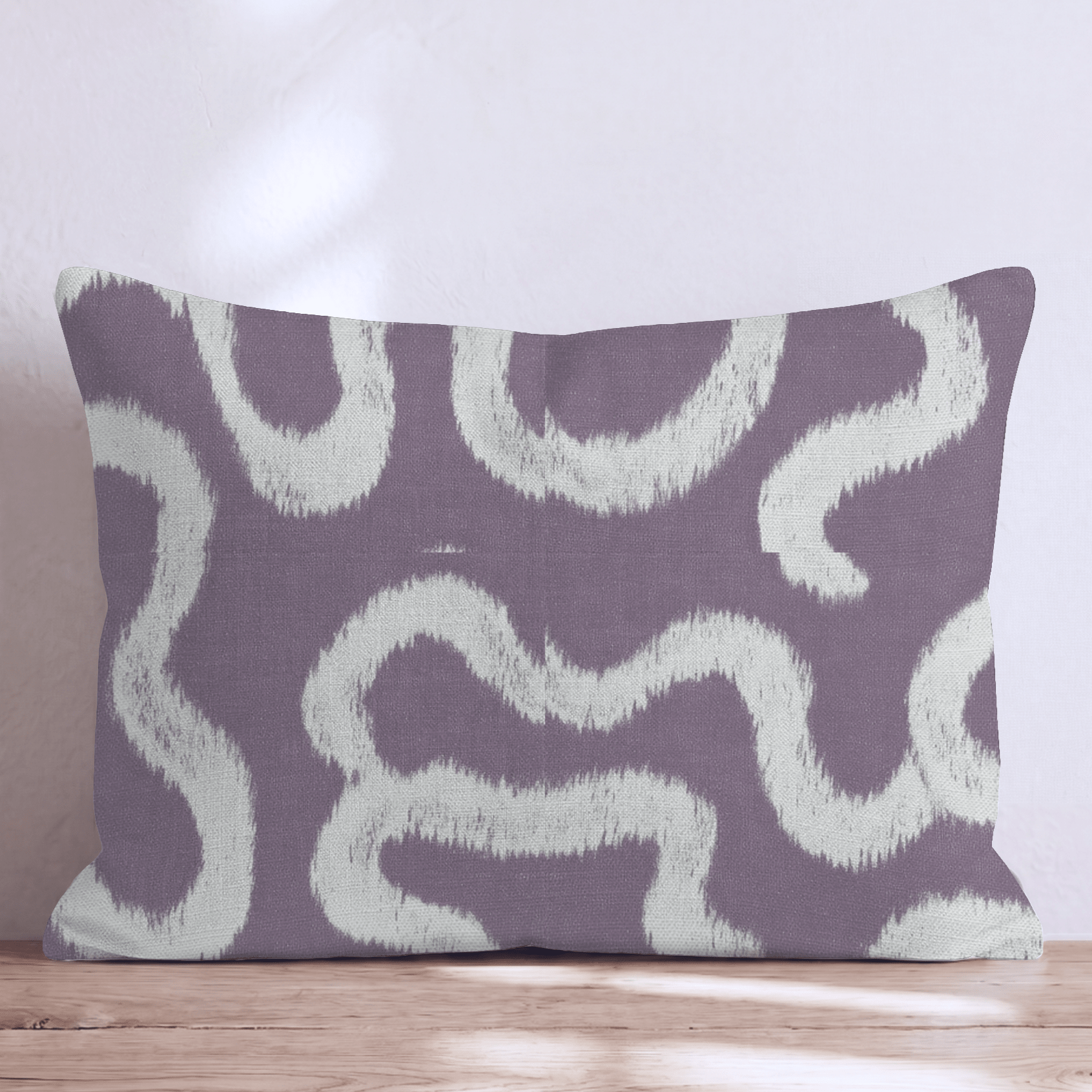 Plum Maze Ribbon Throw Pillow - Hillcroft Home