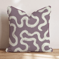 Plum Maze Ribbon Throw Pillow - Hillcroft Home