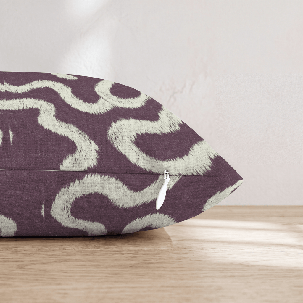 Plum Maze Ribbon Throw Pillow - Hillcroft Home