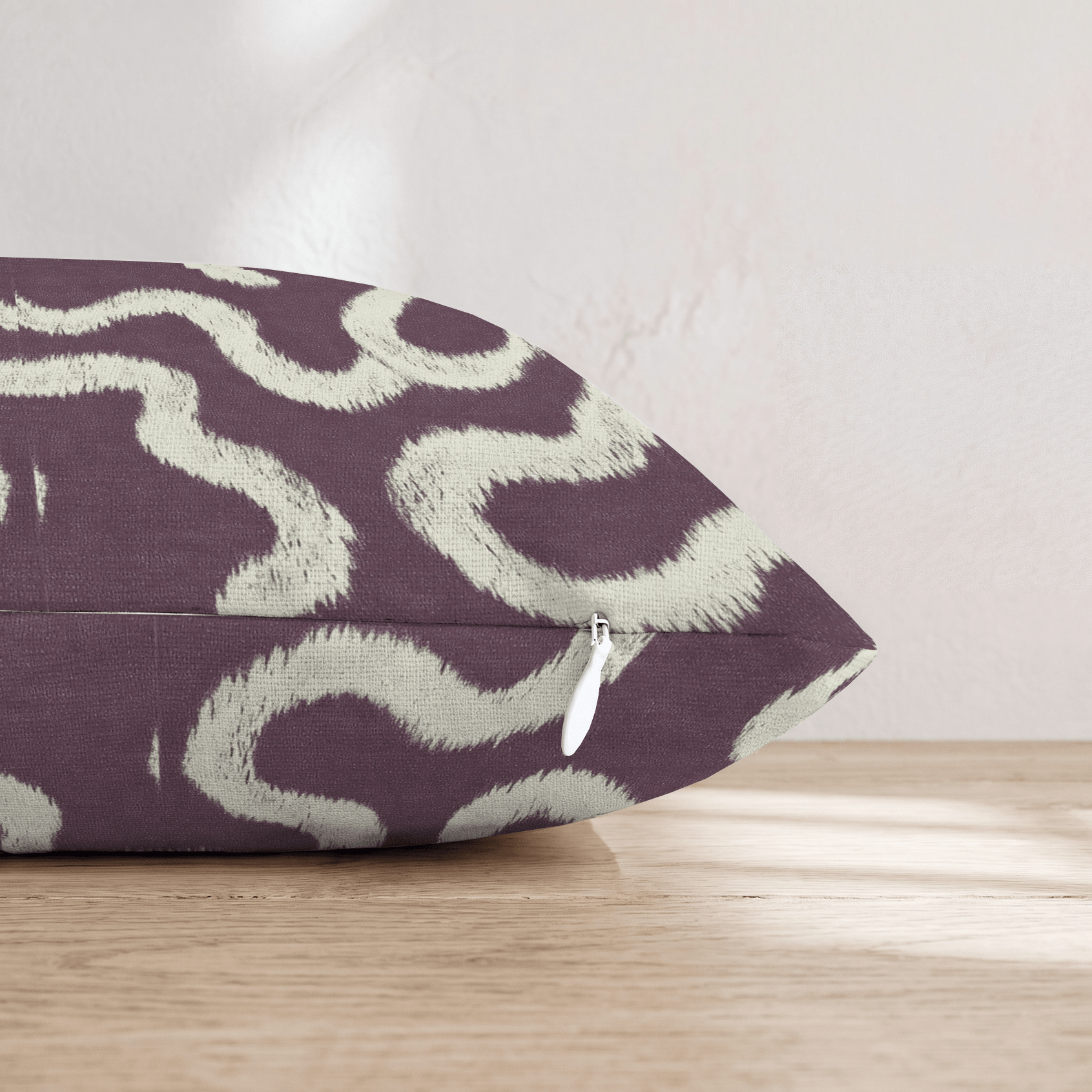 Plum Maze Ribbon Throw Pillow - Hillcroft Home