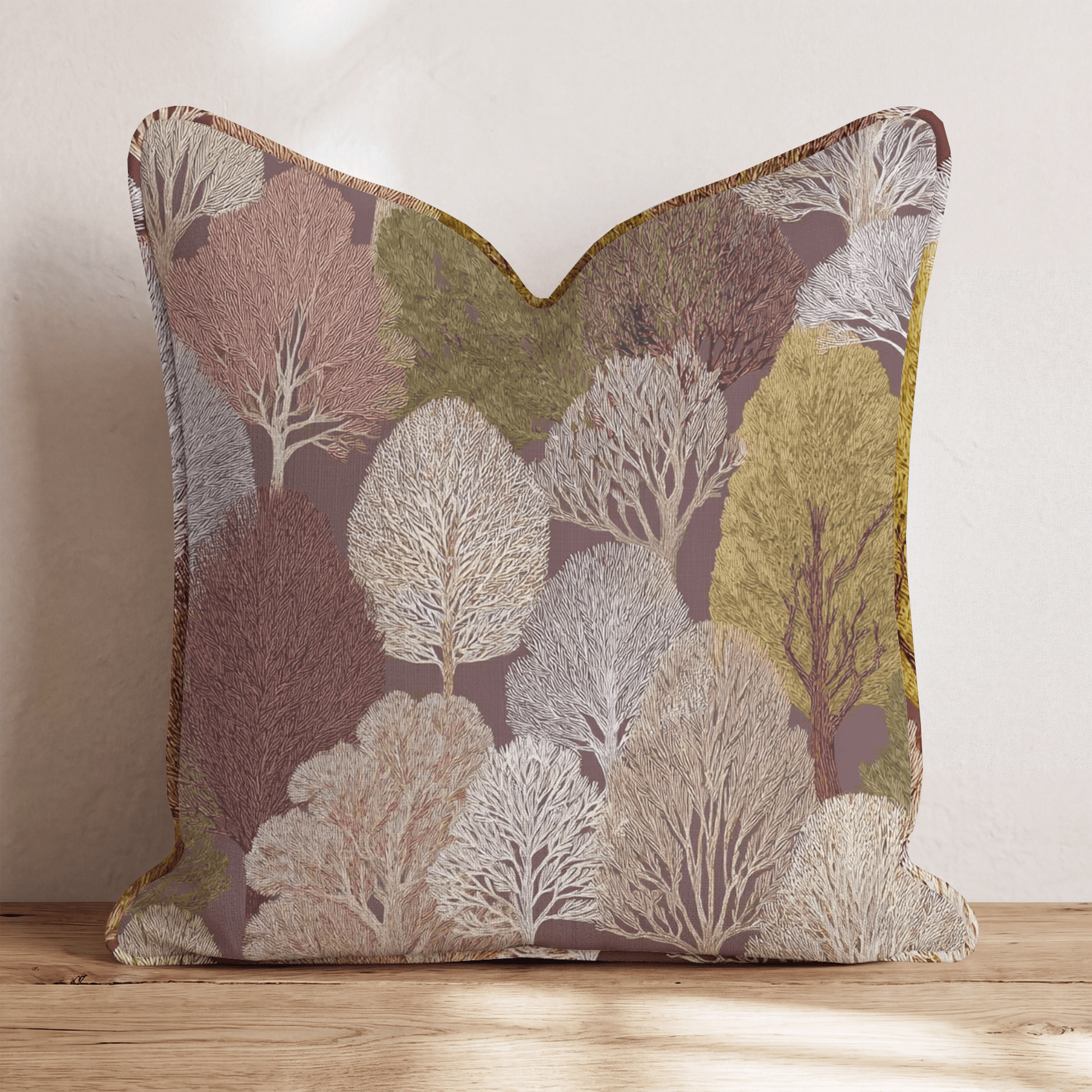 Plum Trees Throw Pillow - Hillcroft Home