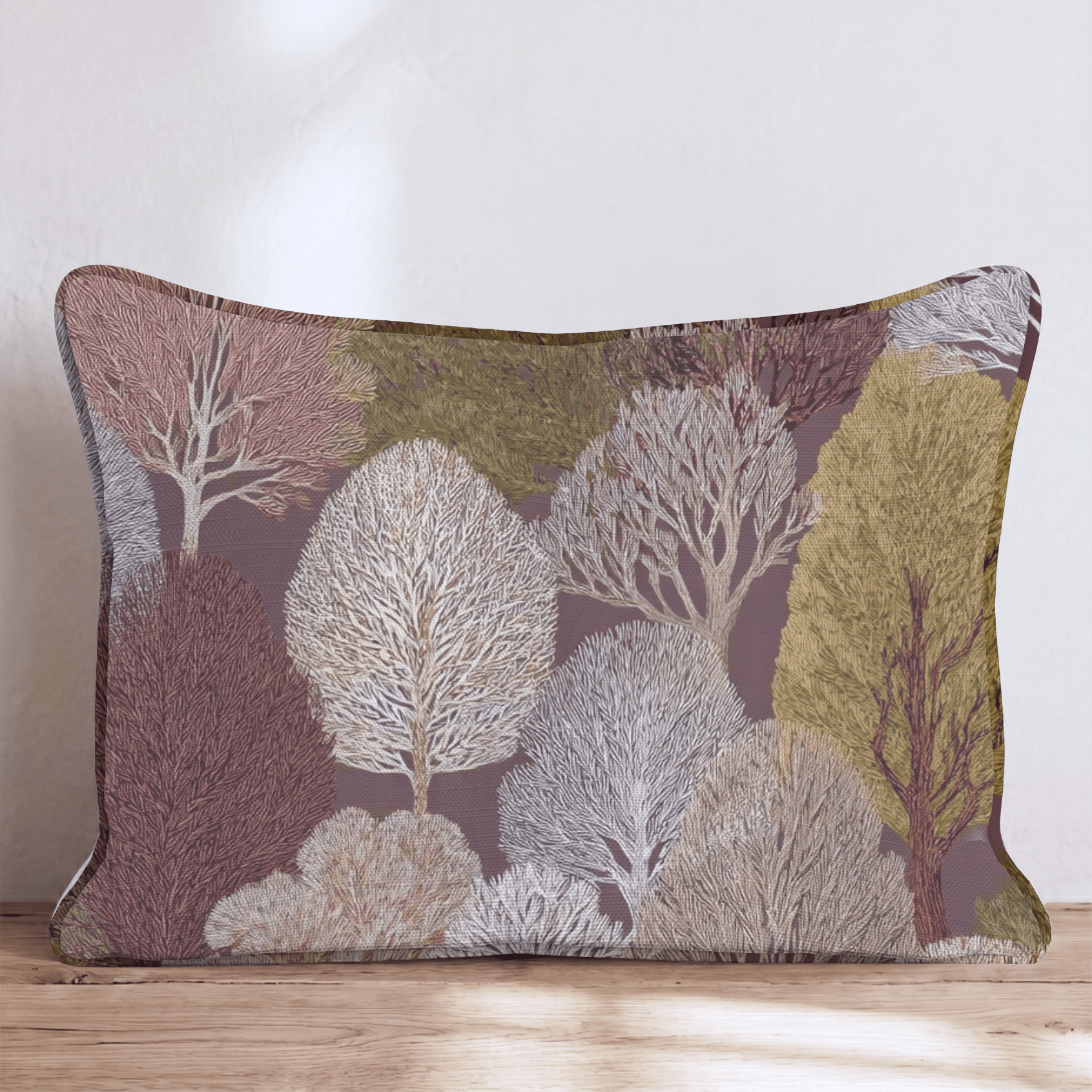 Plum Trees Throw Pillow - Hillcroft Home