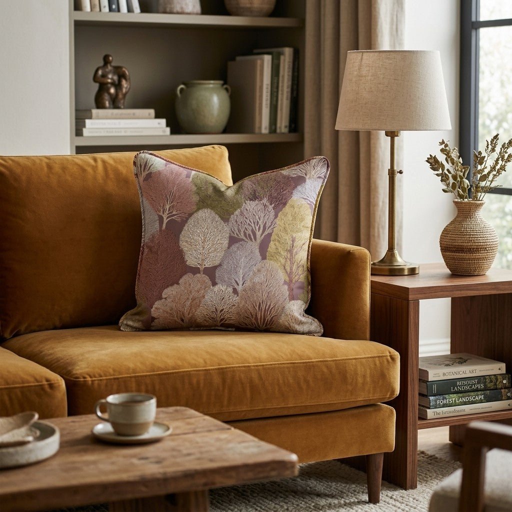 Plum Trees Throw Pillow - Hillcroft Home